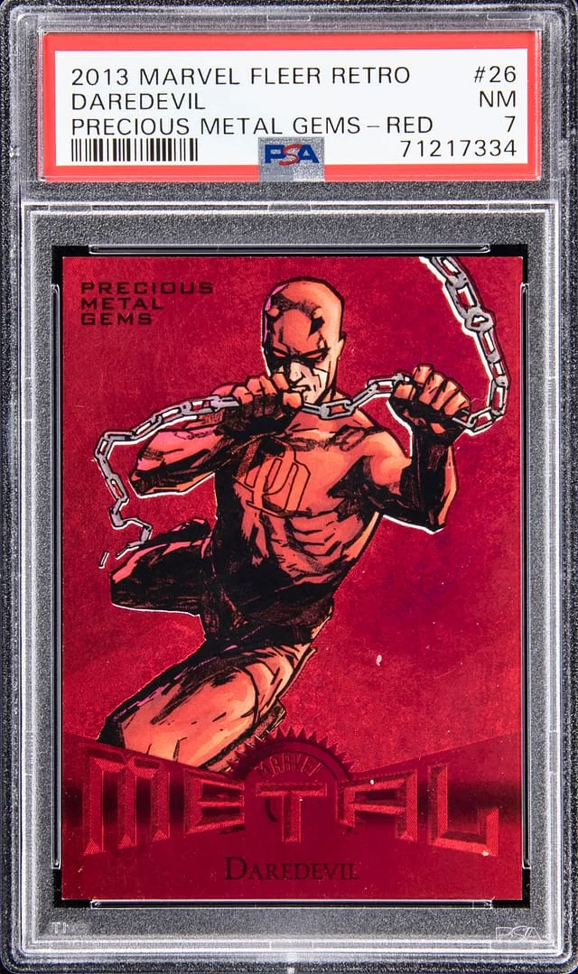 2013 Marvel Fleer Precious Metal Gems Red Daredevil #26 card image