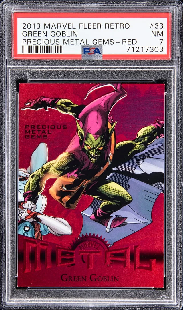 2013 Marvel Fleer Precious Metal Gems Red Green Goblin #33 card image