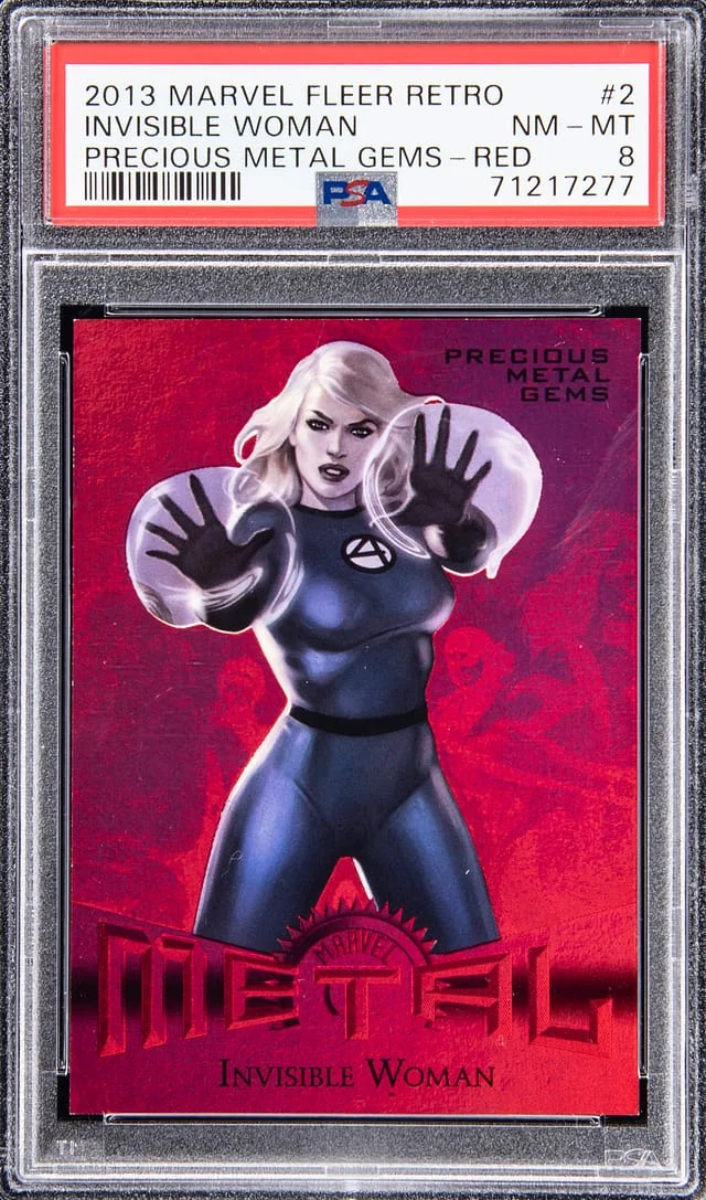 2013 Marvel Fleer Precious Metal Gems Red Invisible Woman #2 card image