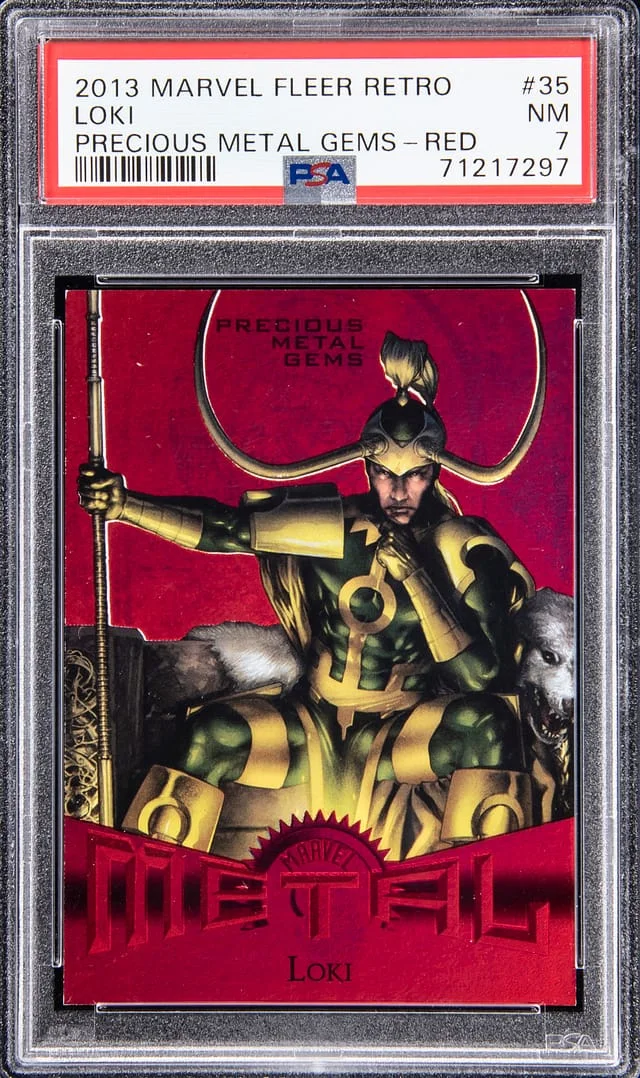 2013 Marvel Fleer Precious Metal Gems Red Loki #35 card image