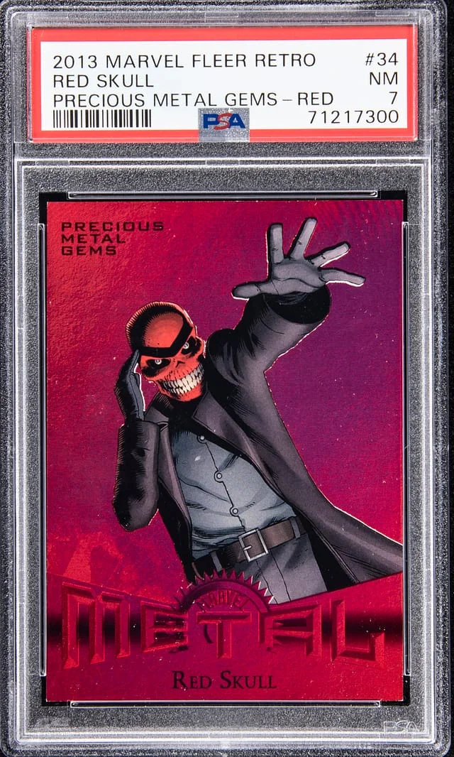 2013 Marvel Fleer Precious Metal Gems Red Red Skull #34 card image