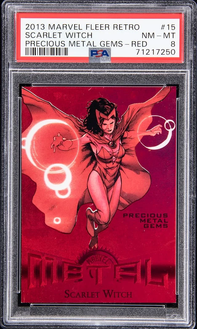 2013 Marvel Fleer Precious Metal Gems Red Scarlet Witch #15 card image