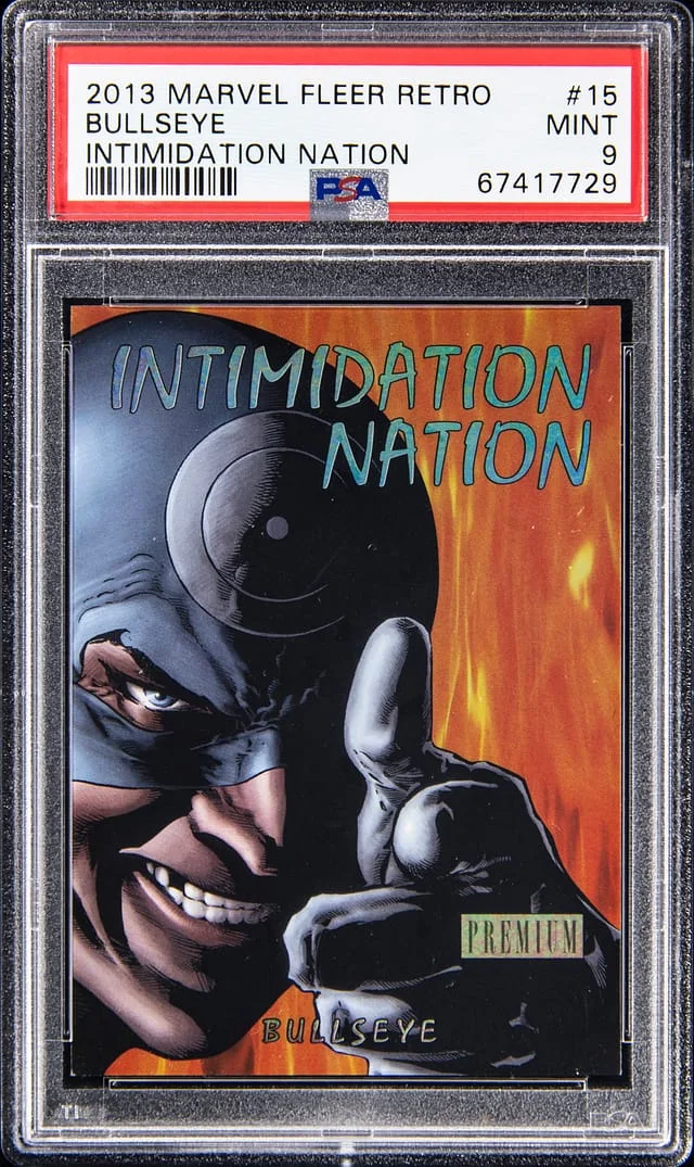2013 Marvel Fleer Retro Intimidation Nation Bullseye #15 card image