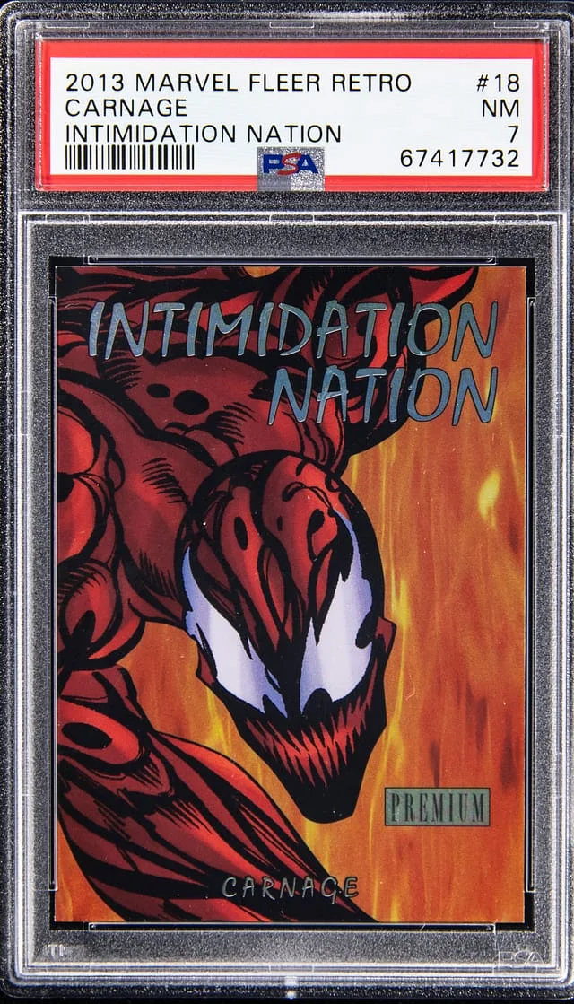 2013 Marvel Fleer Retro Intimidation Nation Carnage #18 card image