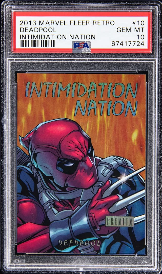 2013 Marvel Fleer Retro Intimidation Nation Deadpool #10 card image