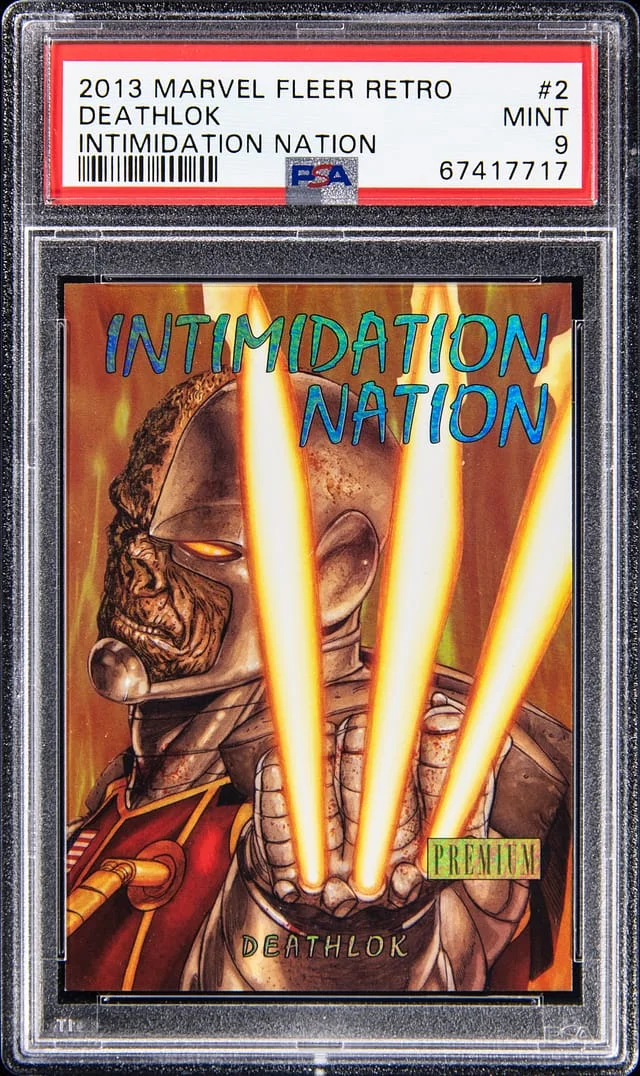 2013 Marvel Fleer Retro Intimidation Nation Deathlok #2 card image