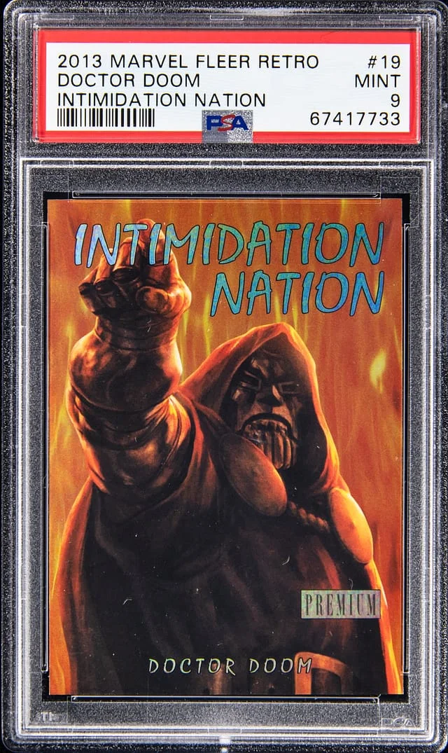2013 Marvel Fleer Retro Intimidation Nation Doctor Doom #19 card image