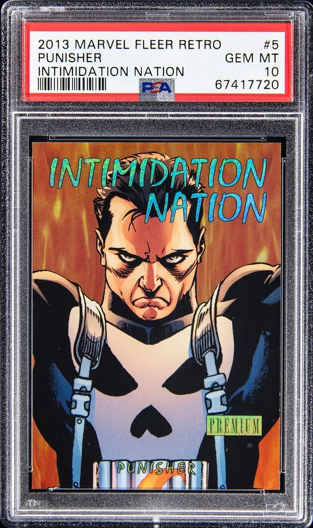 2013 Marvel Fleer Retro Intimidation Nation Punisher #5 card image