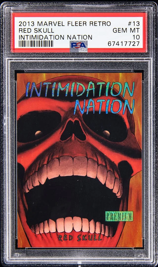 2013 Marvel Fleer Retro Intimidation Nation Red Skull #13 card image