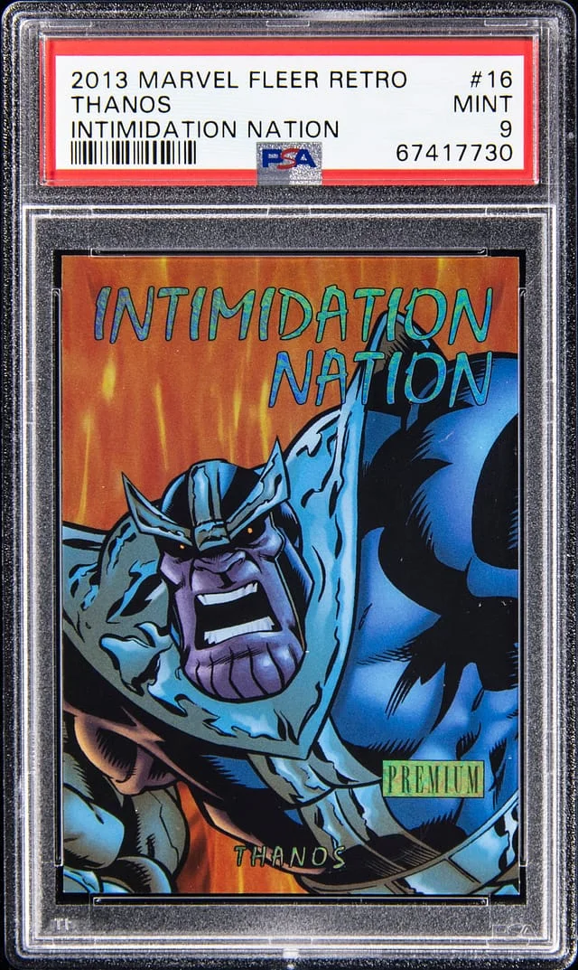 2013 Marvel Fleer Retro Intimidation Nation Thanos #16 card image