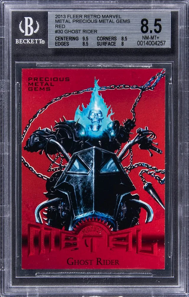 2013 Marvel Fleer Retro Marvel Metal Precious Metal Gems (PMG) Red Ghost Rider #30 card image