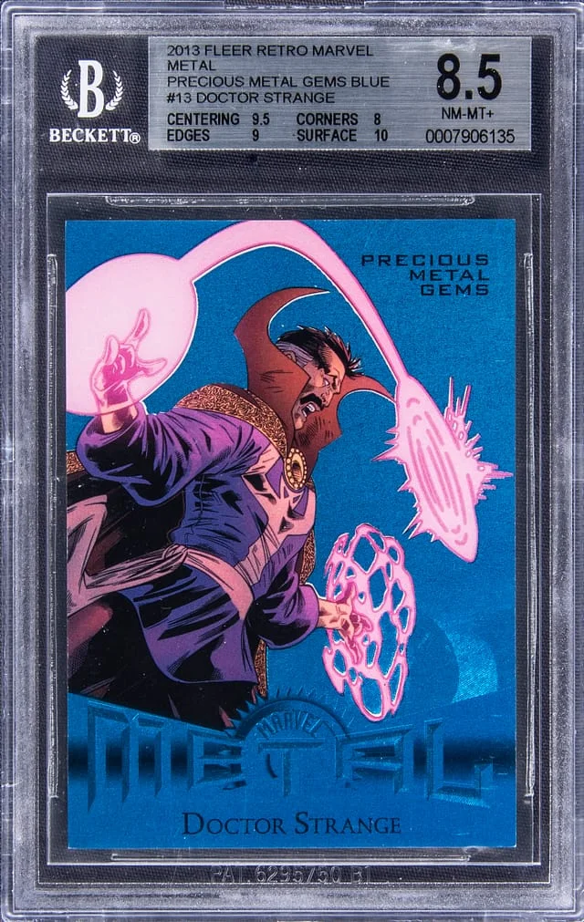 2013 Marvel Fleer Retro PMG Blue Doctor Strange #13 card image