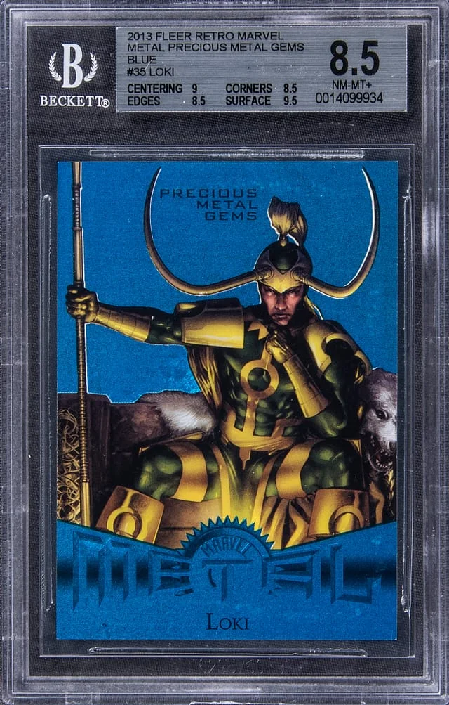 2013 Marvel Fleer Retro PMG Blue Loki #35 card image