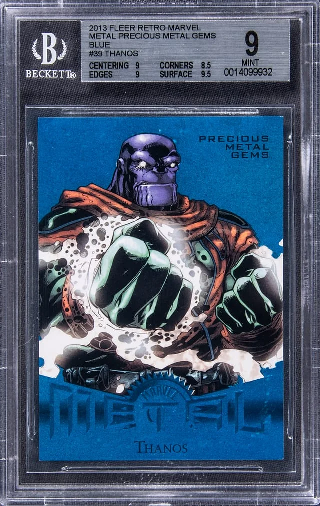 2013 Marvel Fleer Retro PMG Blue Thanos #39 card image