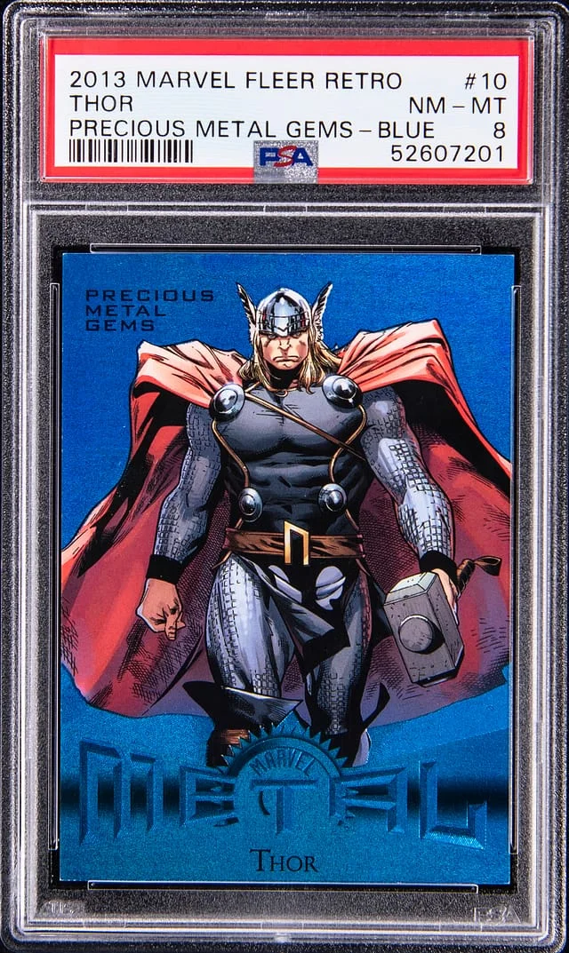 2013 Marvel Fleer Retro Precious Metal Gems - Blue Thor #10 card image