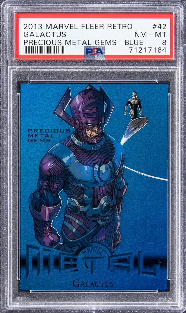 2013 Marvel Fleer Retro Precious Metal Gems (PMG) Blue Galactus #42 card image