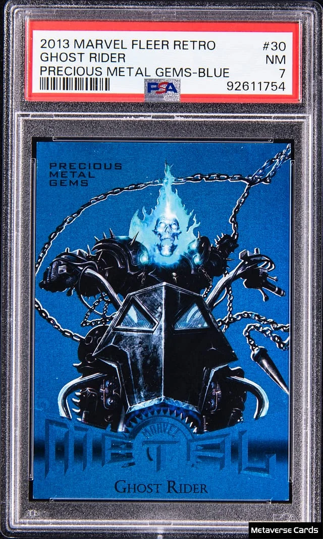 2013 Marvel Fleer Retro Precious Metal Gems (PMG) Blue Ghost Rider #30 card image