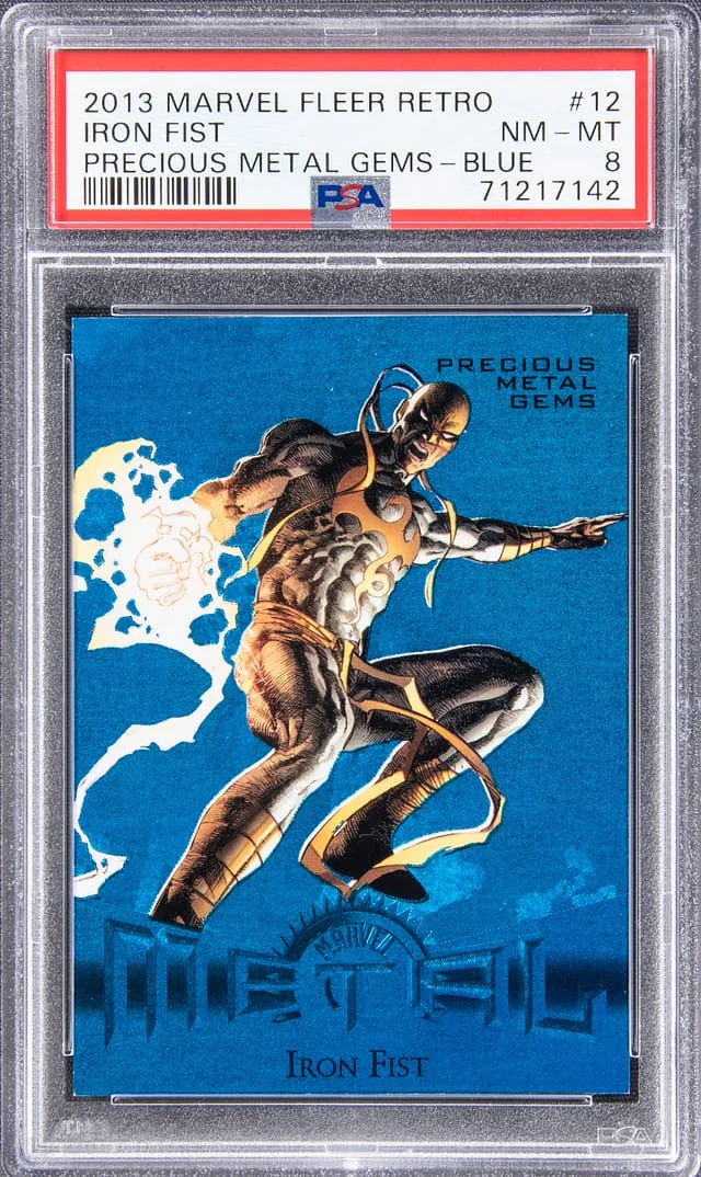 2013 Marvel Fleer Retro Precious Metal Gems (PMG) Blue Iron Fist #12 card image