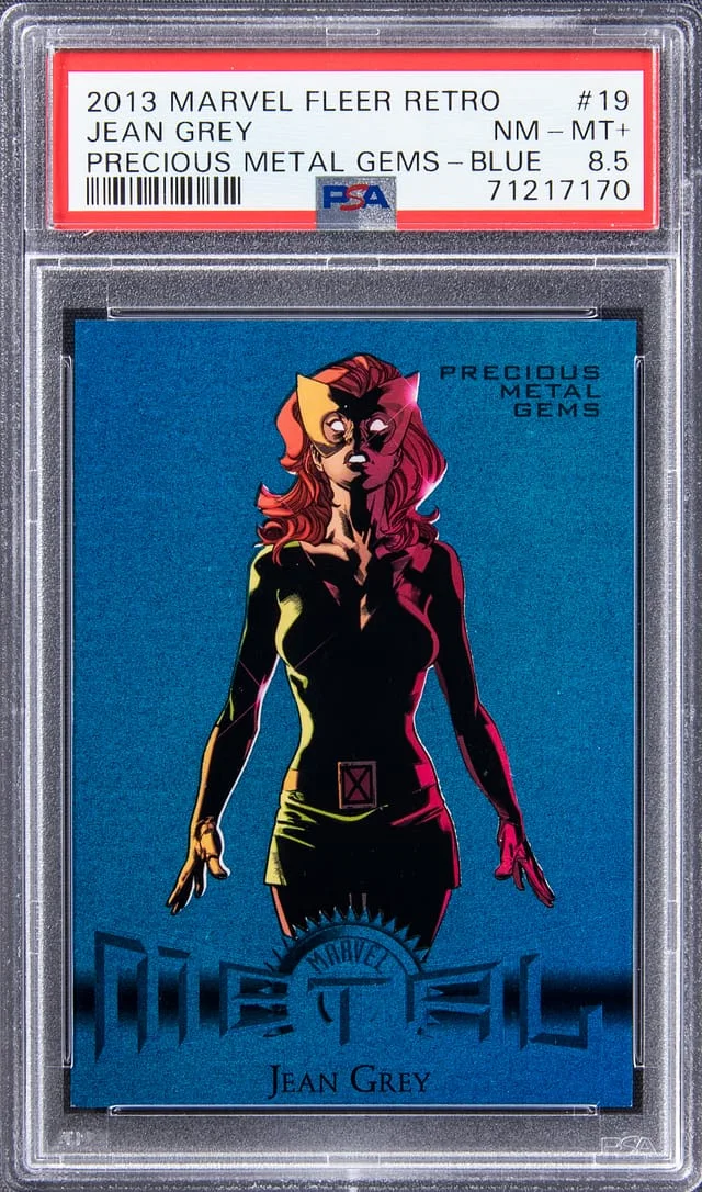 2013 Marvel Fleer Retro Precious Metal Gems (PMG) Blue Jean Grey #19 card image
