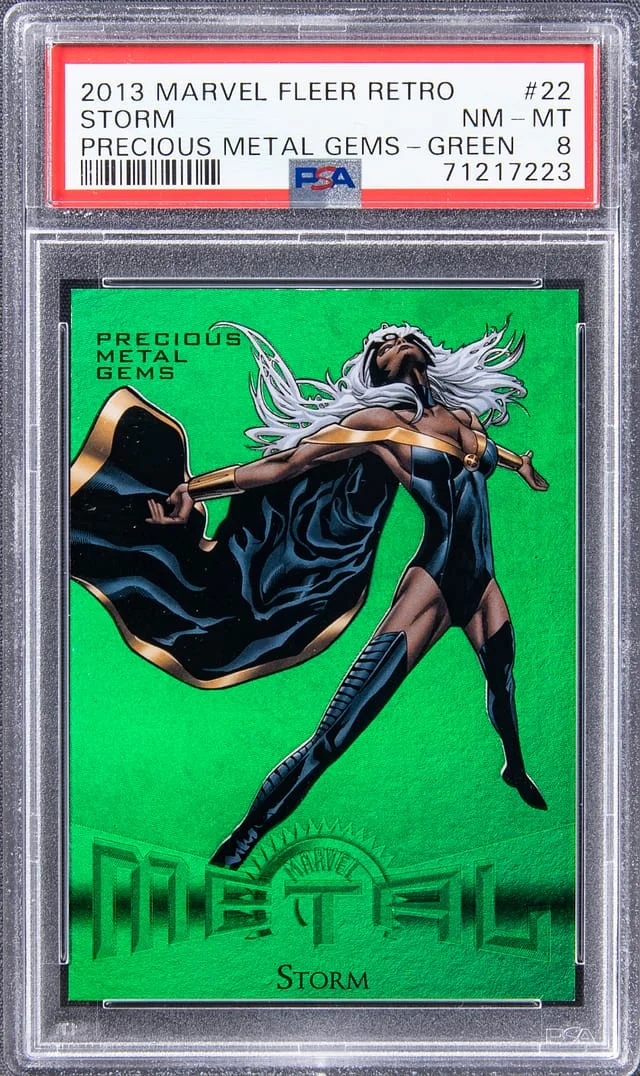 2013 Marvel Fleer Retro Precious Metal Gems (PMG) Green Storm #22 card image
