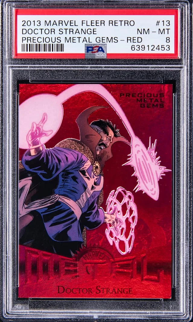 2013 Marvel Fleer Retro Precious Metal Gems (PMG) Red Doctor Strange #13 card image