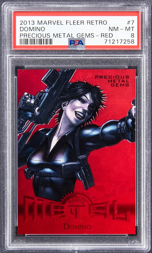 2013 Marvel Fleer Retro Precious Metal Gems (PMG) Red Domino #7 card image