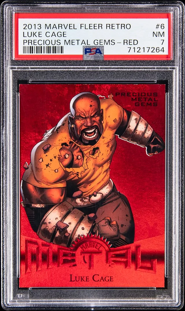 2013 Marvel Fleer Retro Precious Metal Gems (PMG) Red Luke Cage #6 card image