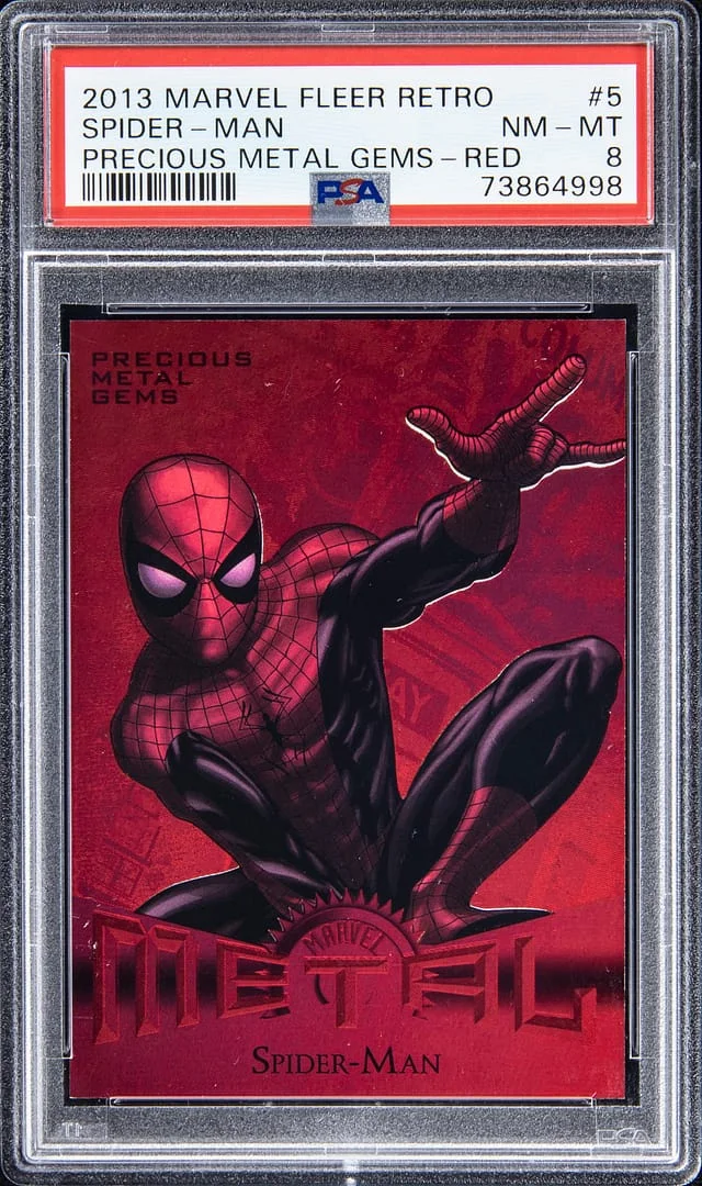 2013 Marvel Fleer Retro Precious Metal Gems (PMG) Red Spider-Man #5 card image