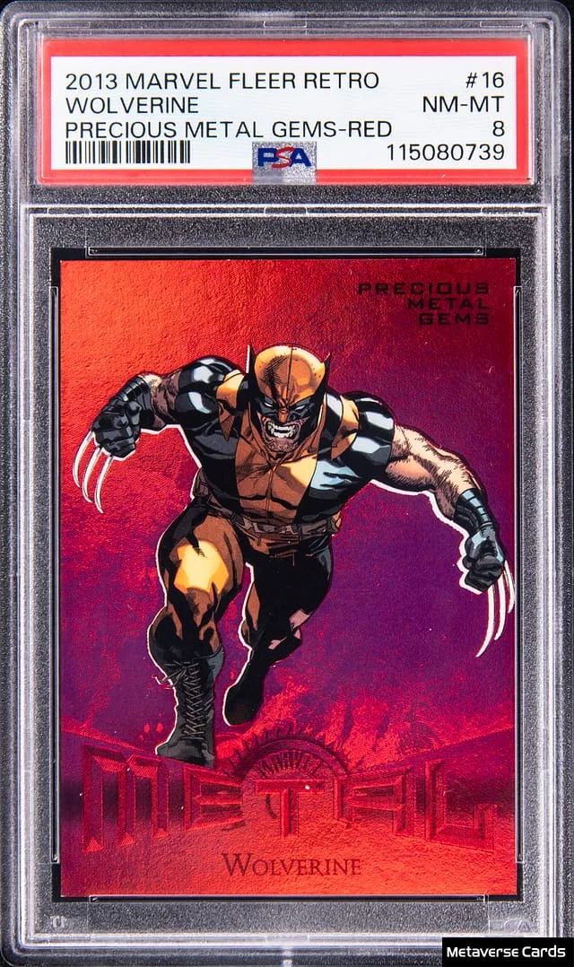 2013 Marvel Fleer Retro Precious Metal Gems (PMG) Red Wolverine #16 card image