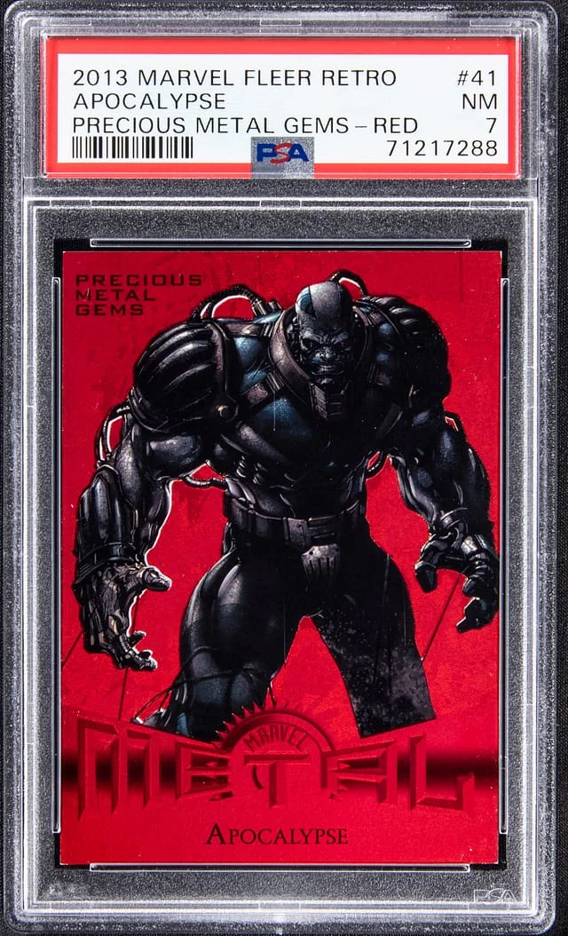 2013 Marvel Fleer Retro Precious Metal Gems Red Apocalypse #41 card image