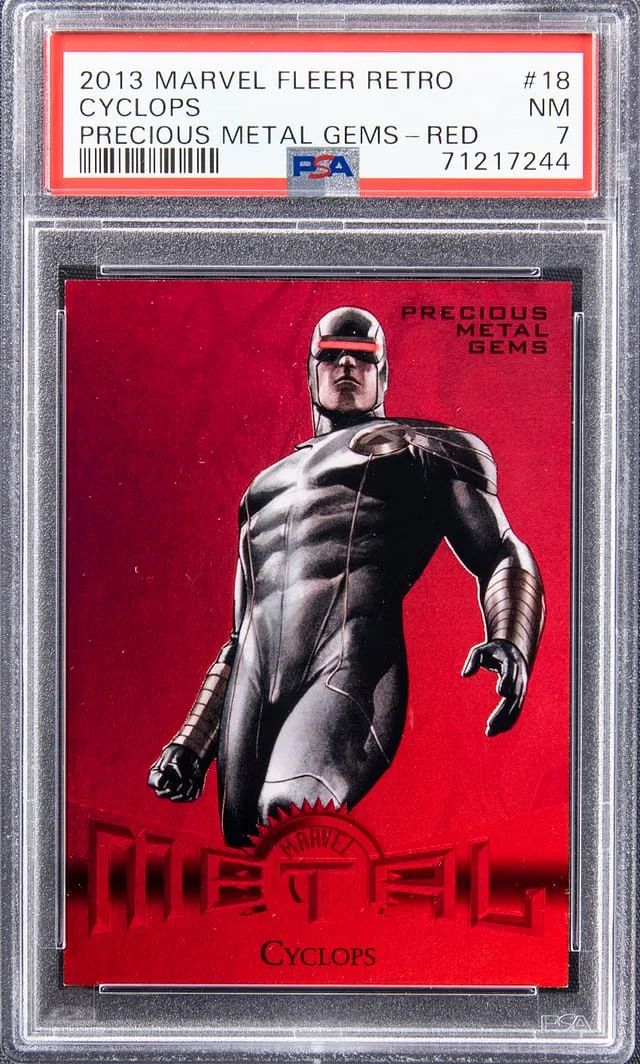 2013 Marvel Fleer Retro Precious Metal Gems Red Cyclops #18 card image