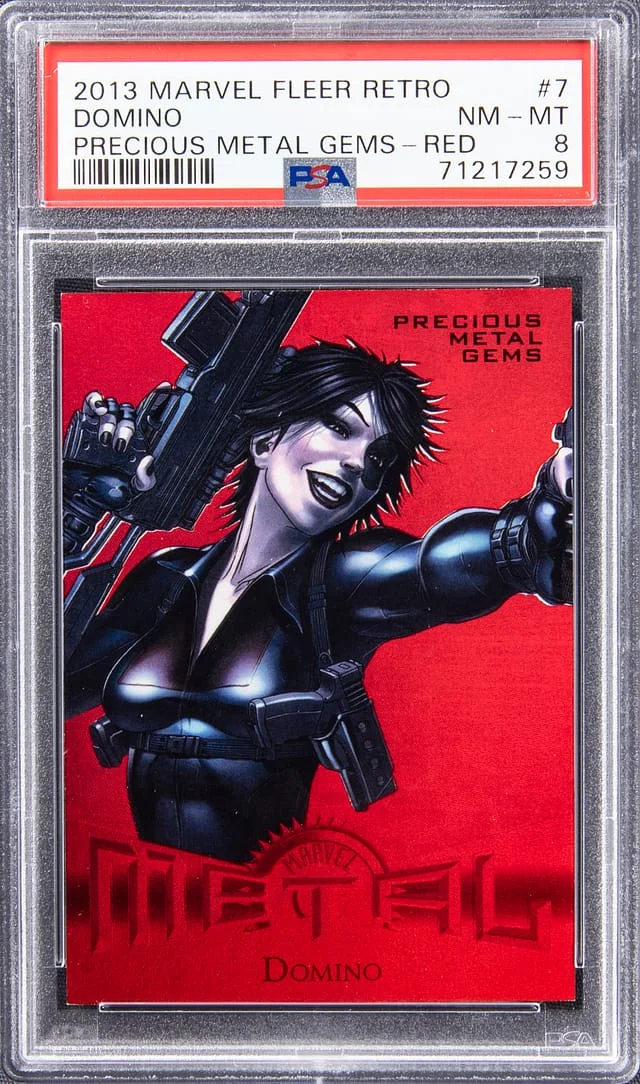 2013 Marvel Fleer Retro Precious Metal Gems Red Domino #7 card image