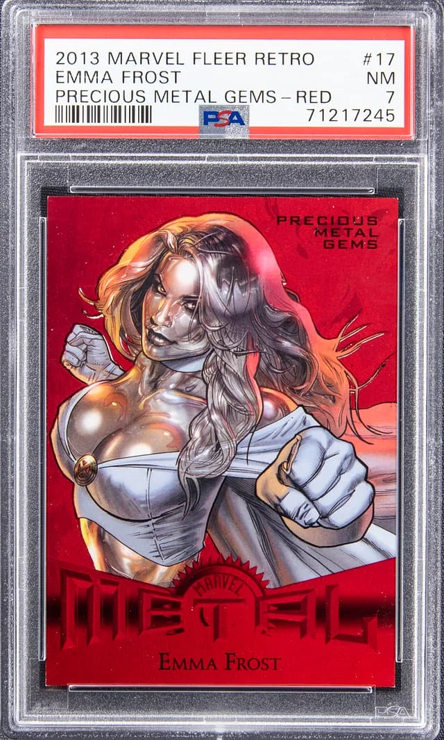 2013 Marvel Fleer Retro Precious Metal Gems Red Emma Frost #17 card image