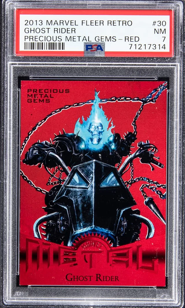 2013 Marvel Fleer Retro Precious Metal Gems Red Ghost Rider #30 card image