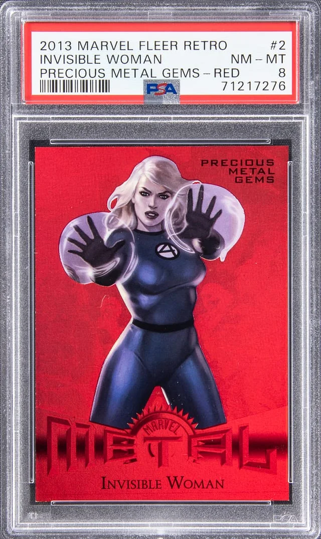 2013 Marvel Fleer Retro Precious Metal Gems Red Invisible Woman #2 card image