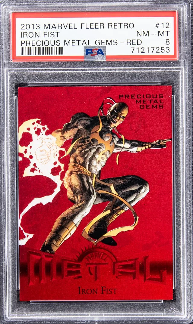 2013 Marvel Fleer Retro Precious Metal Gems Red Iron Fist #12 card image