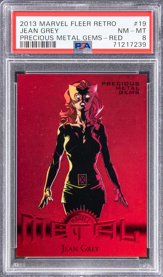 2013 Marvel Fleer Retro Precious Metal Gems Red Jean Grey #19 card image