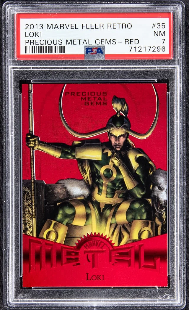 2013 Marvel Fleer Retro Precious Metal Gems Red Loki #35 card image
