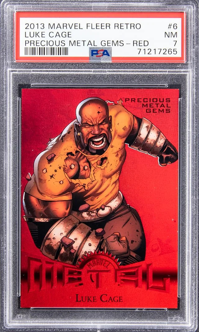 2013 Marvel Fleer Retro Precious Metal Gems Red Luke Cage #6 card image