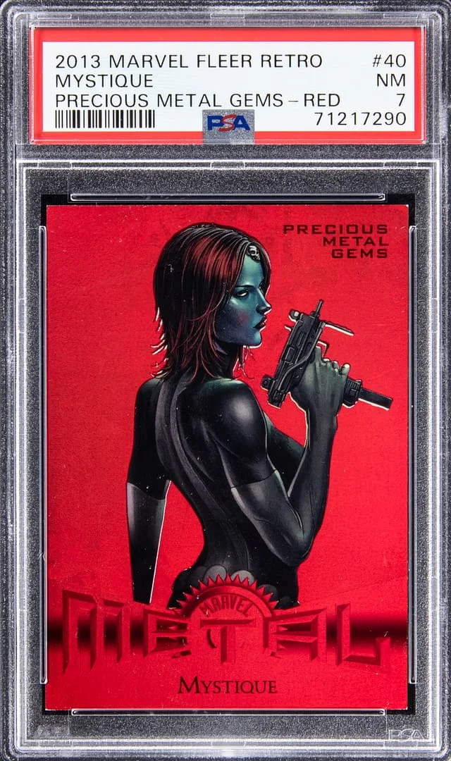 2013 Marvel Fleer Retro Precious Metal Gems Red Mystique #40 card image