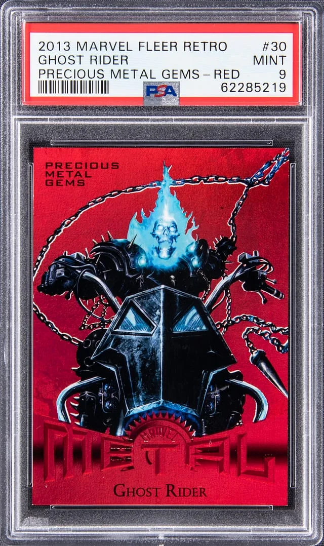 2013 Marvel Fleer Retro Precious Metal Gems Red (PMG) Ghost Rider #30 card image