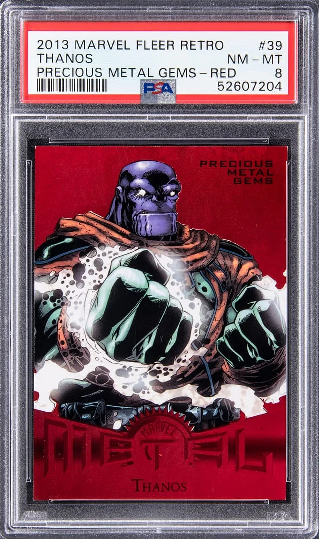 2013 Marvel Fleer Retro Precious Metal Gems Red (PMG) Thanos #39 card image