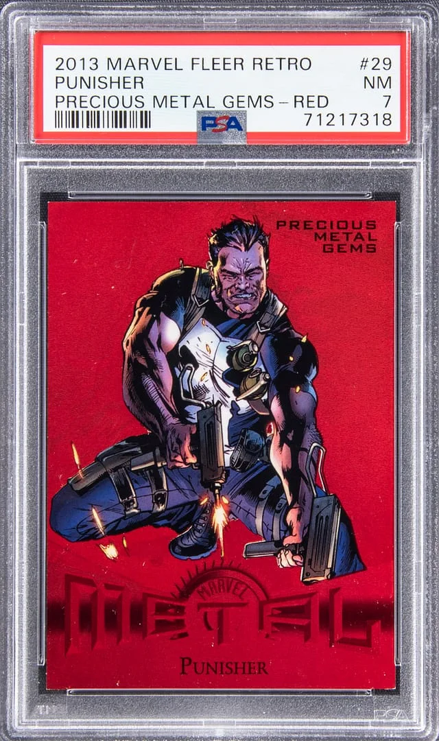 2013 Marvel Fleer Retro Precious Metal Gems Red Punisher #29 card image