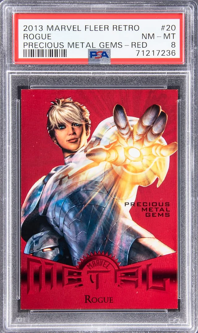 2013 Marvel Fleer Retro Precious Metal Gems Red Rogue #20 card image