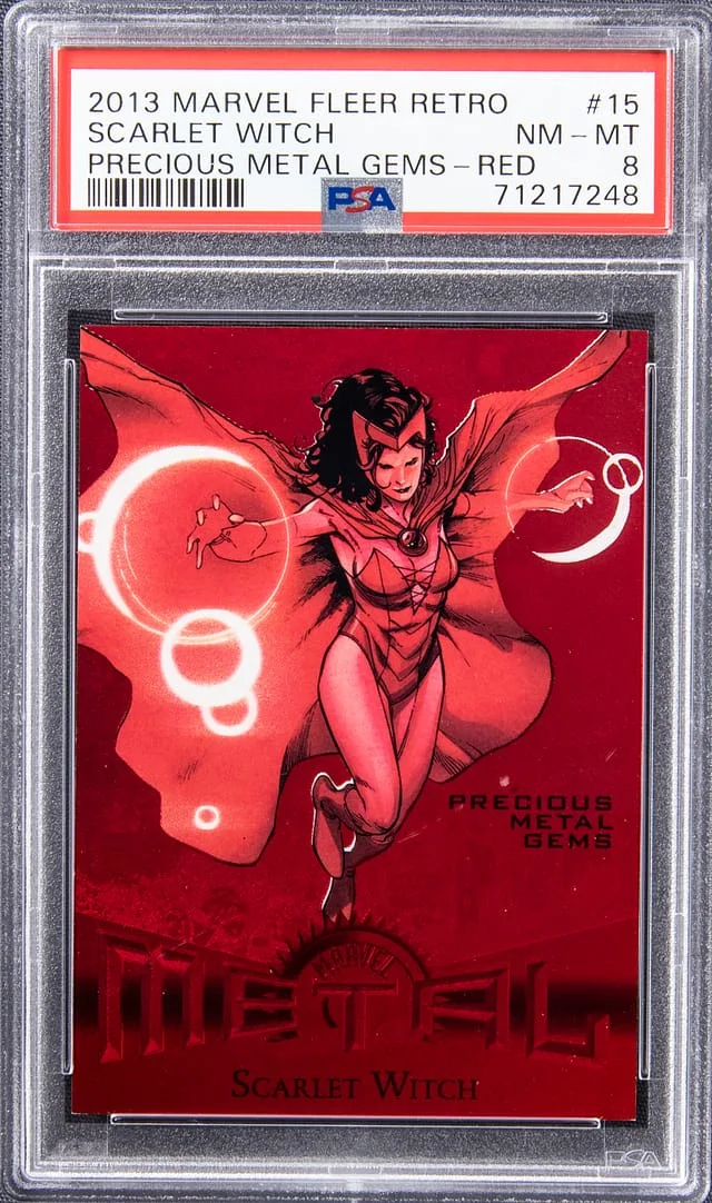 2013 Marvel Fleer Retro Precious Metal Gems Red Scarlet Witch #15 card image
