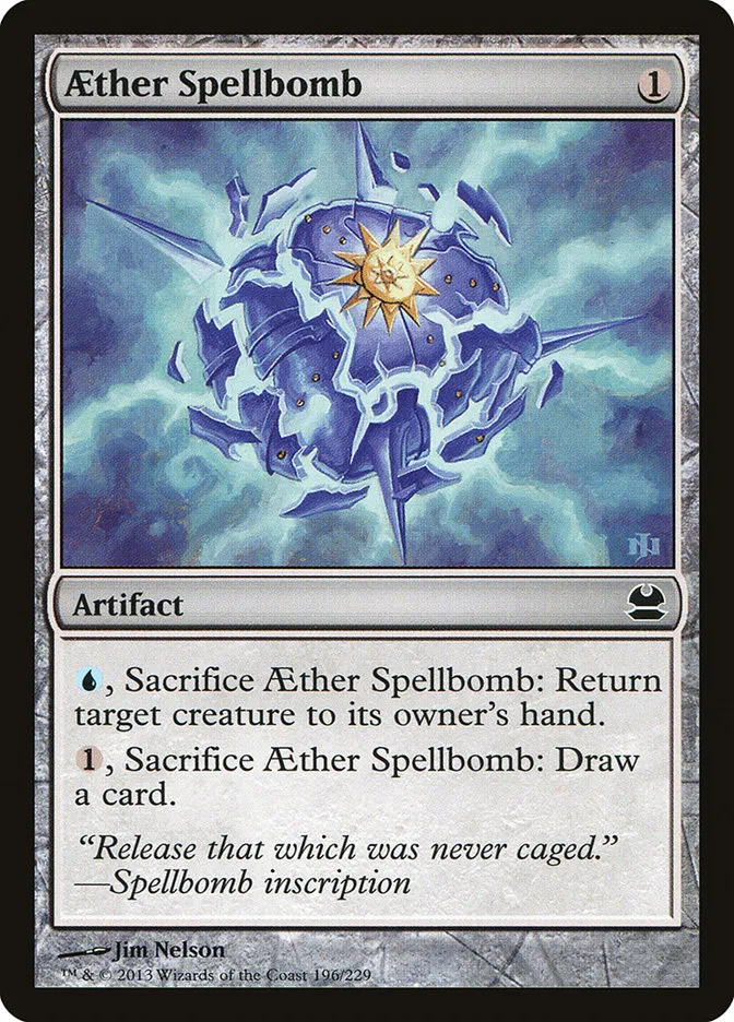 2013 Modern Masters Aether Spellbomb common #196 unlisted card image