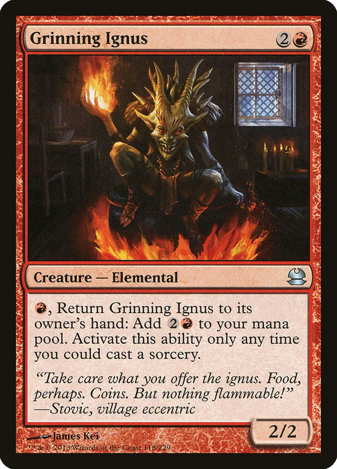 2013 Modern Masters Grinning Ignus uncommon #118 unlisted card image