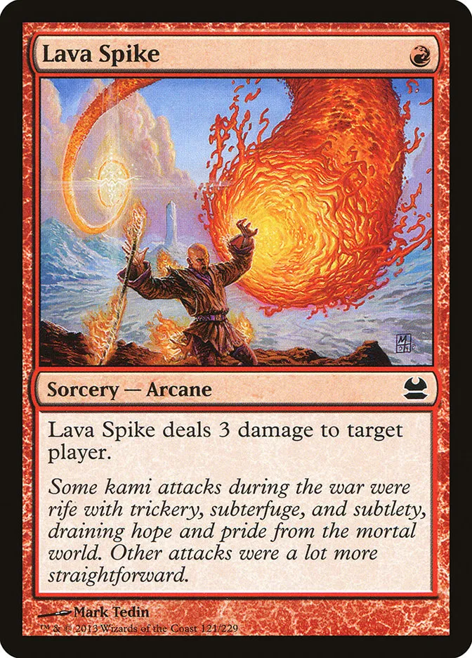 2013 Modern Masters Lava Spike common #121 unlisted card image
