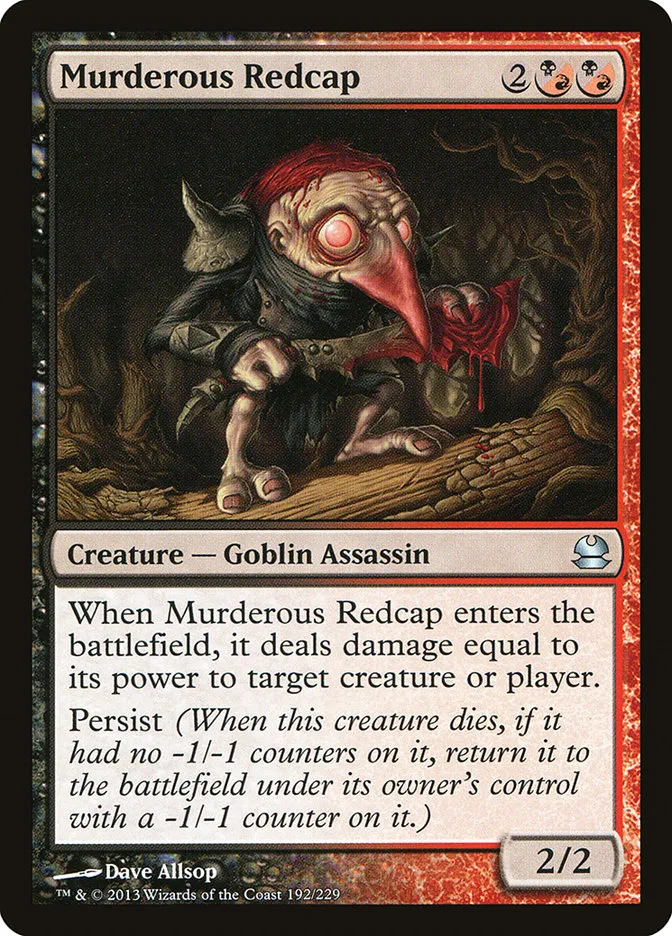 2013 Modern Masters Murderous Redcap uncommon #192 unlisted card image