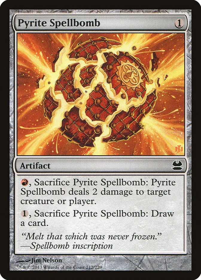 2013 Modern Masters Pyrite Spellbomb common #212 unlisted card image